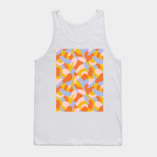 Colorful abstract swirls pattern in orange, yellow, pink and blue Tank Top